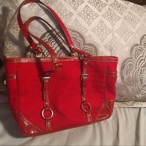 Authentic Red Coach Bag